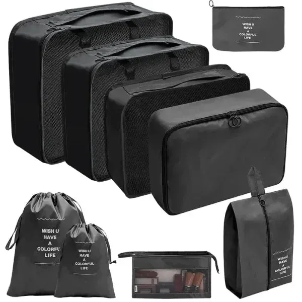 7/8/9/10 Pcs Set Travel Organizer – Portable Luggage Storage Bags & Packing Cubes