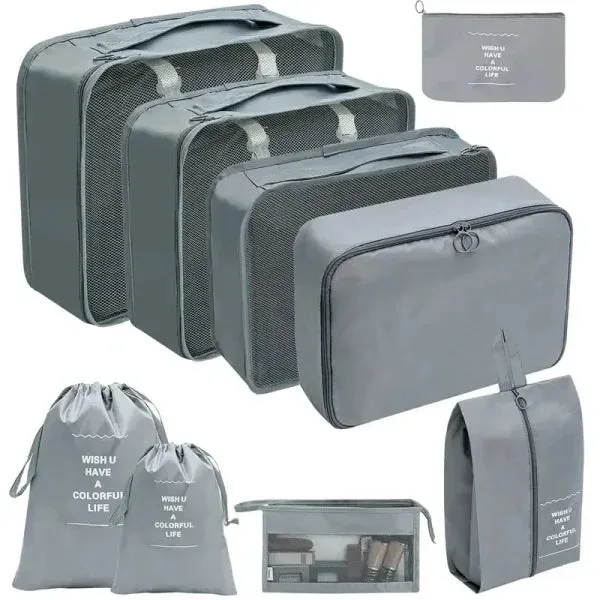 7/8/9/10 Pcs Set Travel Organizer – Portable Luggage Storage Bags & Packing Cubes