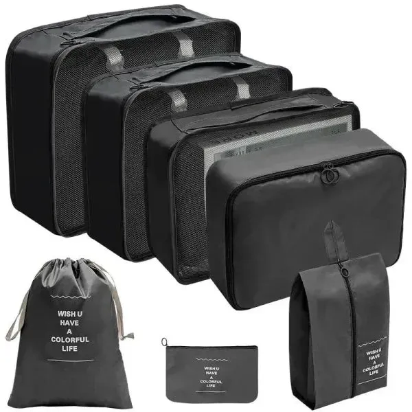 7/8/9/10 Pcs Set Travel Organizer – Portable Luggage Storage Bags & Packing Cubes