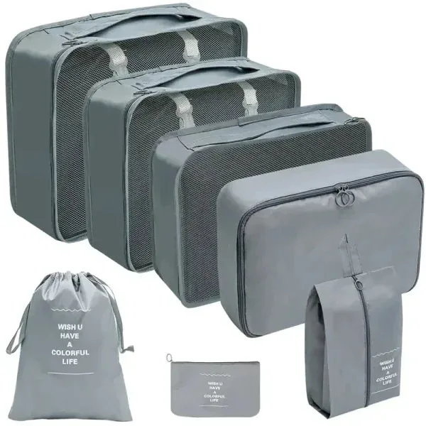 7/8/9/10 Pcs Set Travel Organizer – Portable Luggage Storage Bags & Packing Cubes