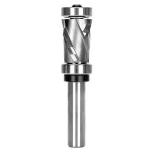 7/8" Compression Spiral Flush Trim Router Bit 1/2" Shank with Top and Bottom Bearing, Cutting Diameter Solide Carbide Plunge Router Bit Suitable for Template and Pattern Work