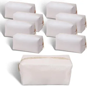 9 Pcs Makeup Bags in Bulk, Pu Leather Cosmetic Pouch Waterproof Small Toiletry Bags, Water Resistant Storage Purse for Lady Women, Waterproof Bags for Travel Purse