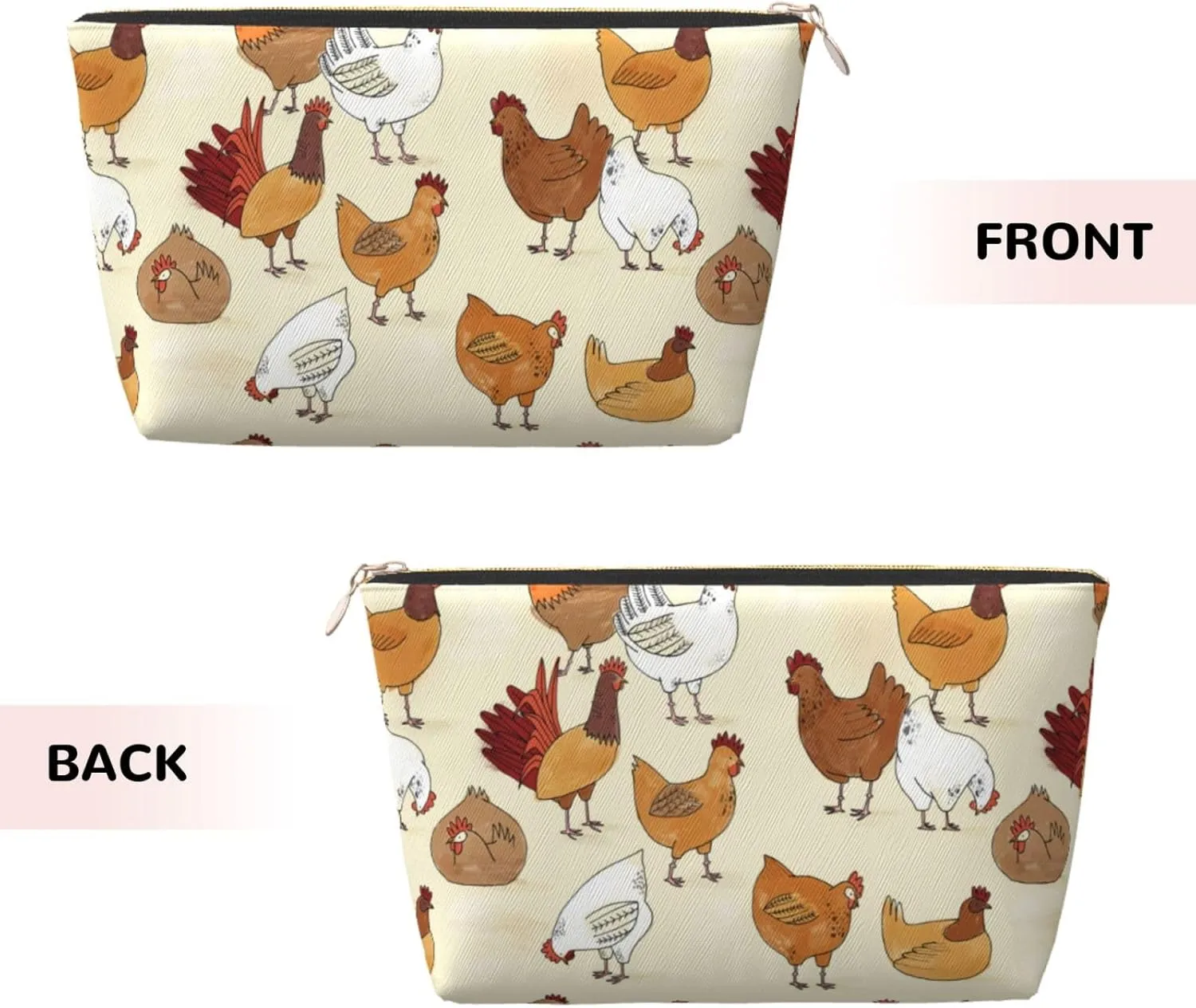 A Brood Of Chickens Cosmetic Bag Travel Makeup Bag Organizer Toiletry Bag with Zipper Storage Pouch Coin Purse Brushes for Women Girls Gifts