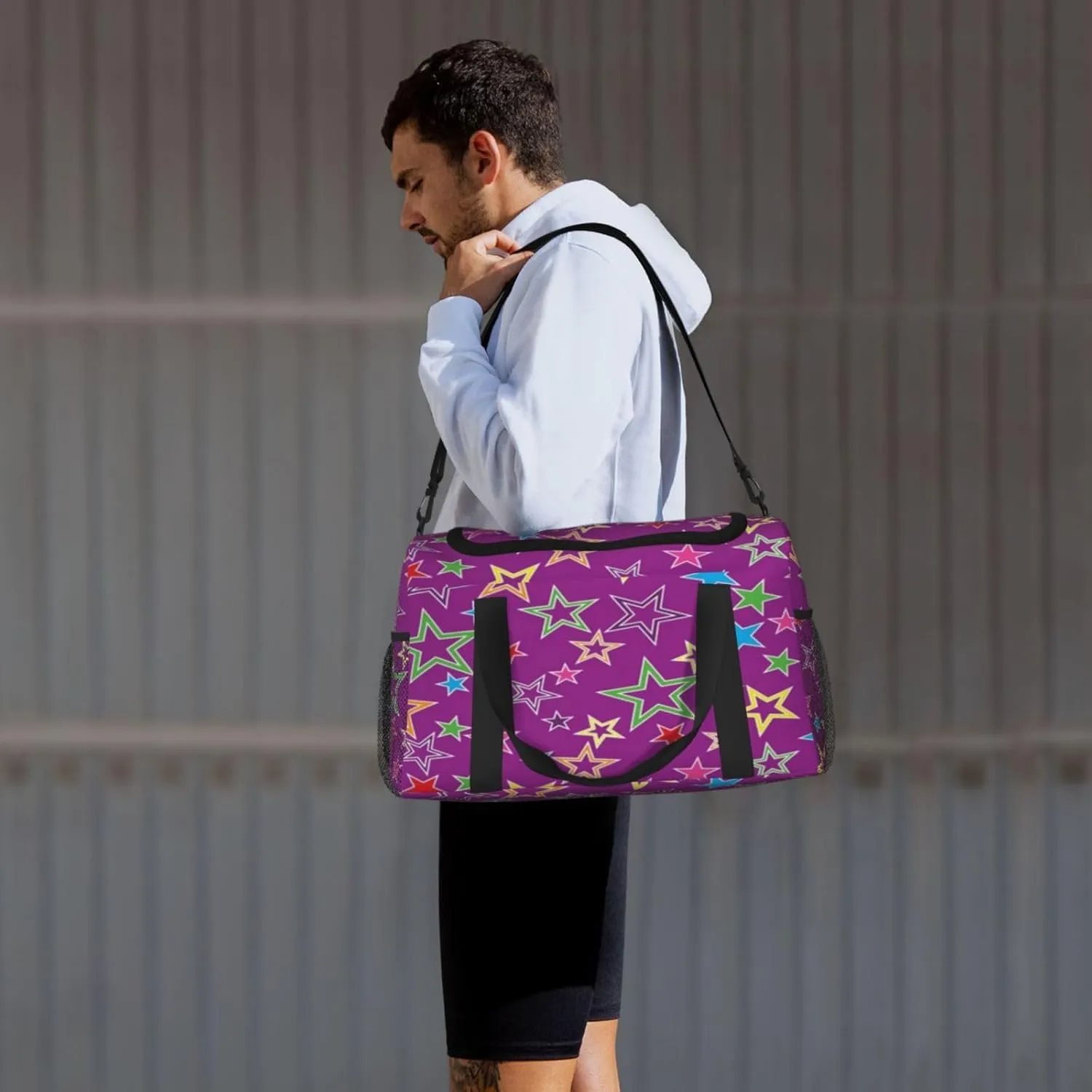 A Five Pointed Star Travel Duffel Bag Large Foldable Waterproof Overnight Bag For Beach Swim Bags Pool Sports Gym