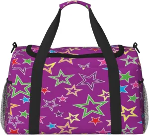 A Five Pointed Star Travel Duffel Bag Large Foldable Waterproof Overnight Bag For Beach Swim Bags Pool Sports Gym