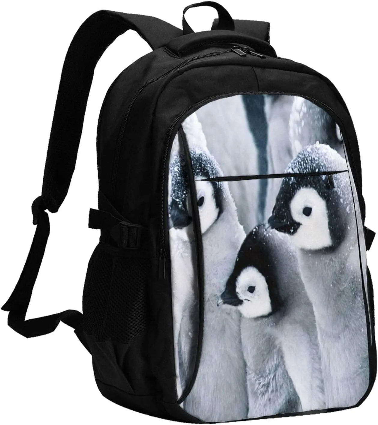 A Group Of Penguins Travel Laptop Backpack,18 Inch Carry on Backpack for Men Women with USB Port, Work Computer Backpack