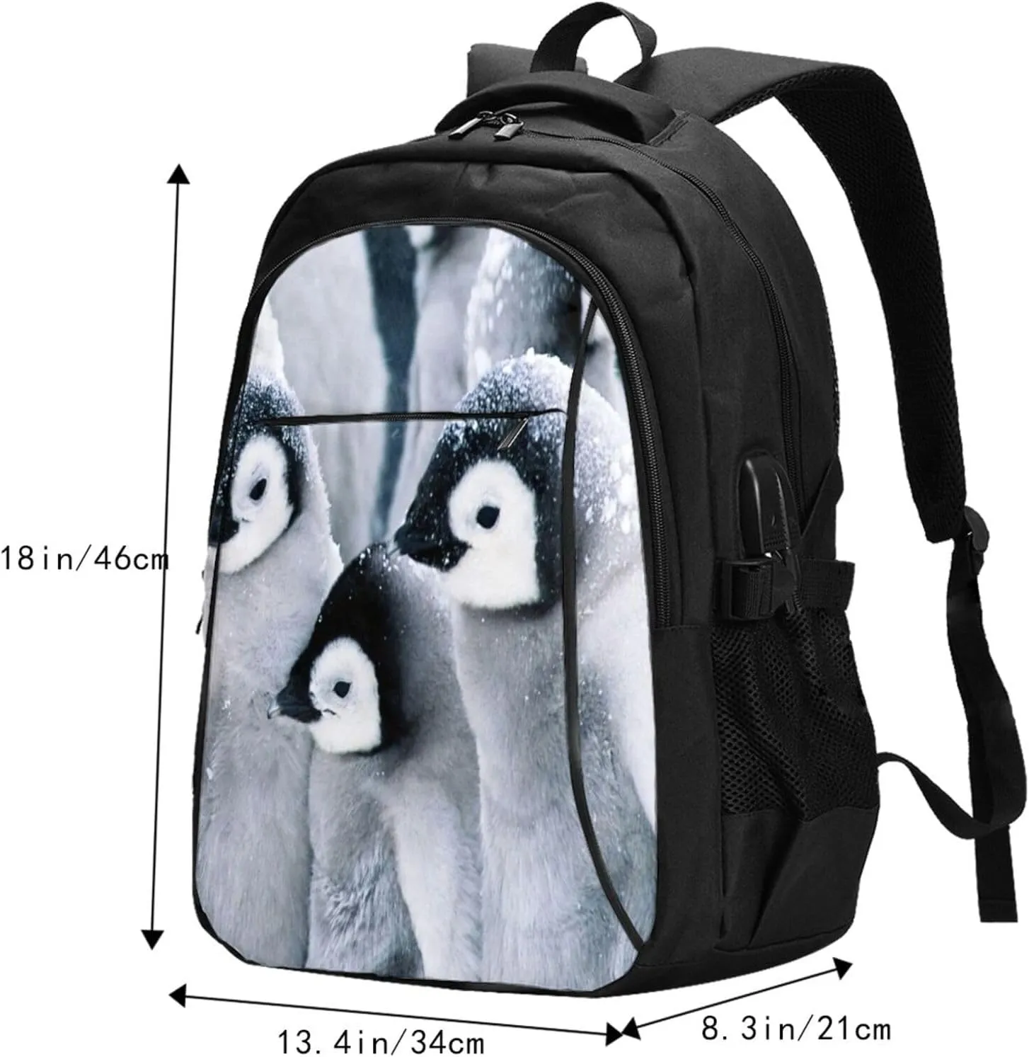 A Group Of Penguins Travel Laptop Backpack,18 Inch Carry on Backpack for Men Women with USB Port, Work Computer Backpack