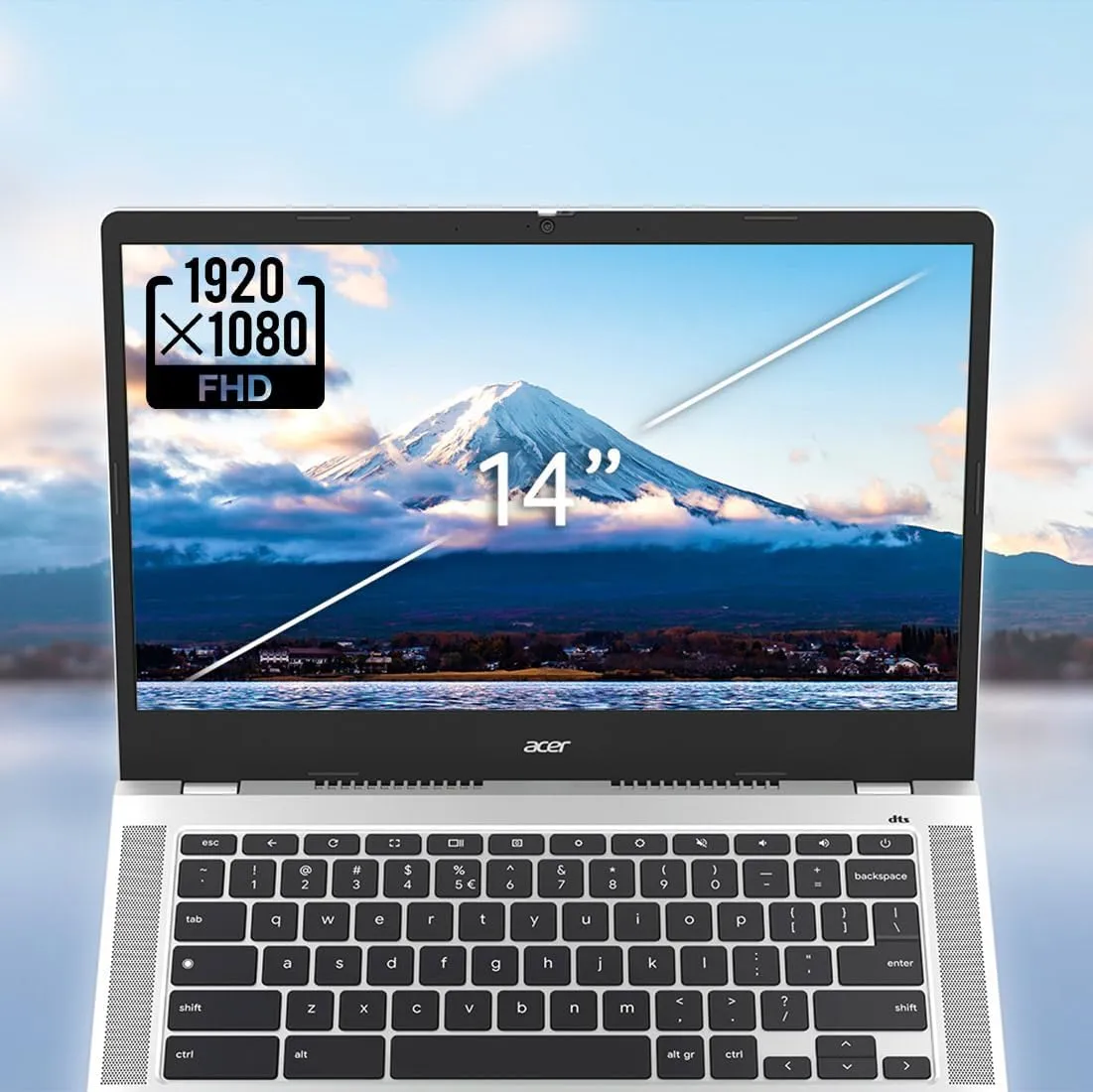 Acer Chromebook 314 CB314-4H-C2UW Laptop | Intel Processor N100 | 14" Full HD (1920 x 1080) IPS Display | 4GB LPDDR5 | 64GB eMMC | Intel Wireless Wi-Fi 6E AX211 | Chrome OS | Pure Silver