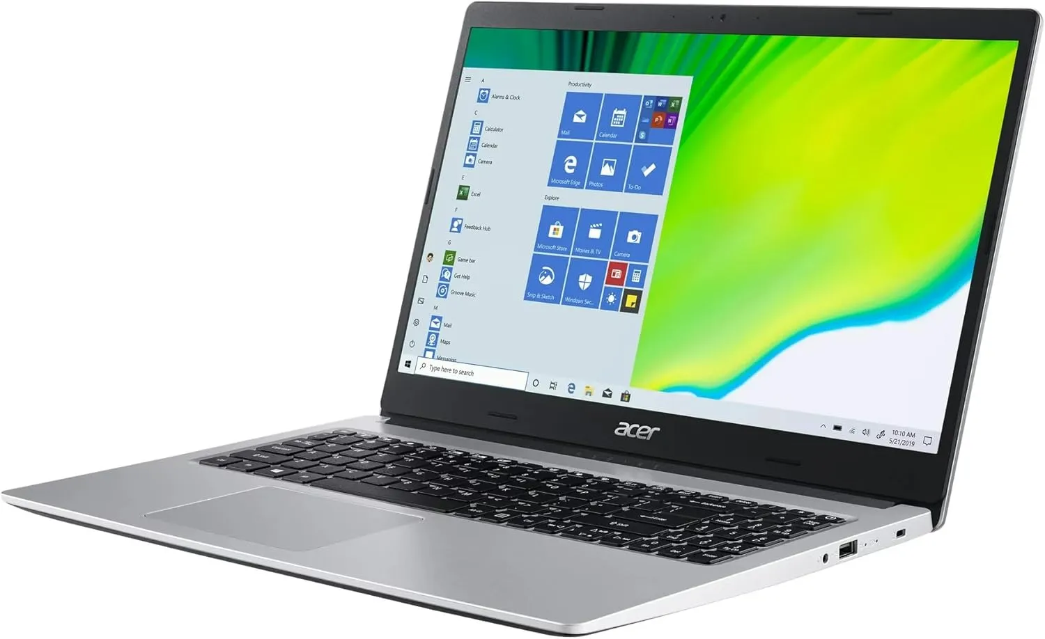 acer Laptop | Aspire 3 | 15.6" 1920 x 1080 IPS LED-Backlit | AMD Ryzen 5 3500U 4-Core | 8GB DDR4 | 512GB SSD | Windows 11 Pro | Wi-Fi 5 - Bluetooth 5-720p HD Camera - Pure Silver