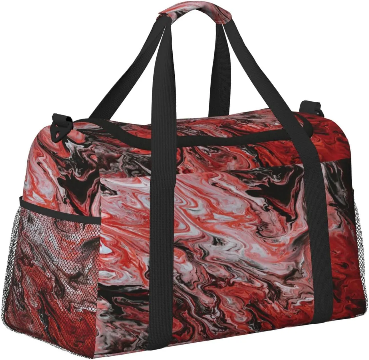 Acrylic Paint Travel Duffel Bag Large Foldable Waterproof Overnight Bag For Beach Swim Bags Pool Sports Gym