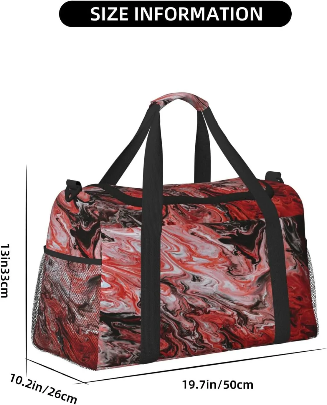 Acrylic Paint Travel Duffel Bag Large Foldable Waterproof Overnight Bag For Beach Swim Bags Pool Sports Gym