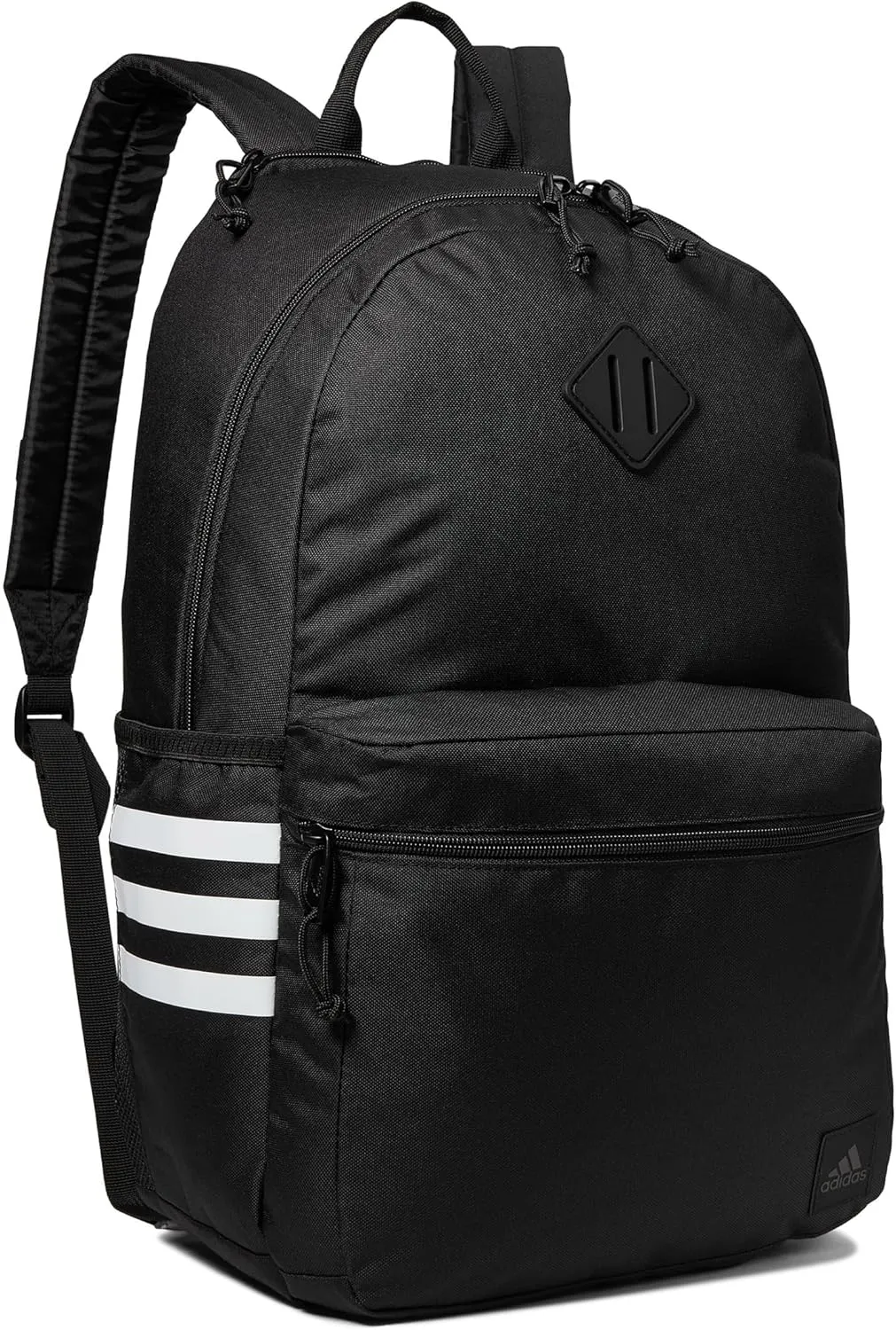 adidas 3-Stripe Classic Backpack for Men and Women, Bag with Laptop Sleeve, Black/White/5.0, One Size