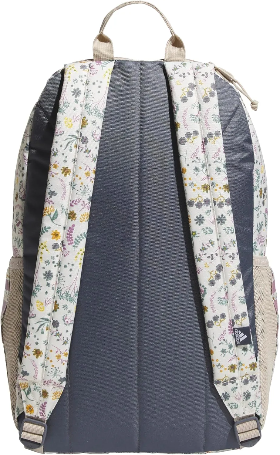 adidas 3-Stripe Classic Backpack for Men and Women, Bag with Laptop Sleeve, Woodland Floral Chalk White/Wonder Orchid Purple/5.0, One Size