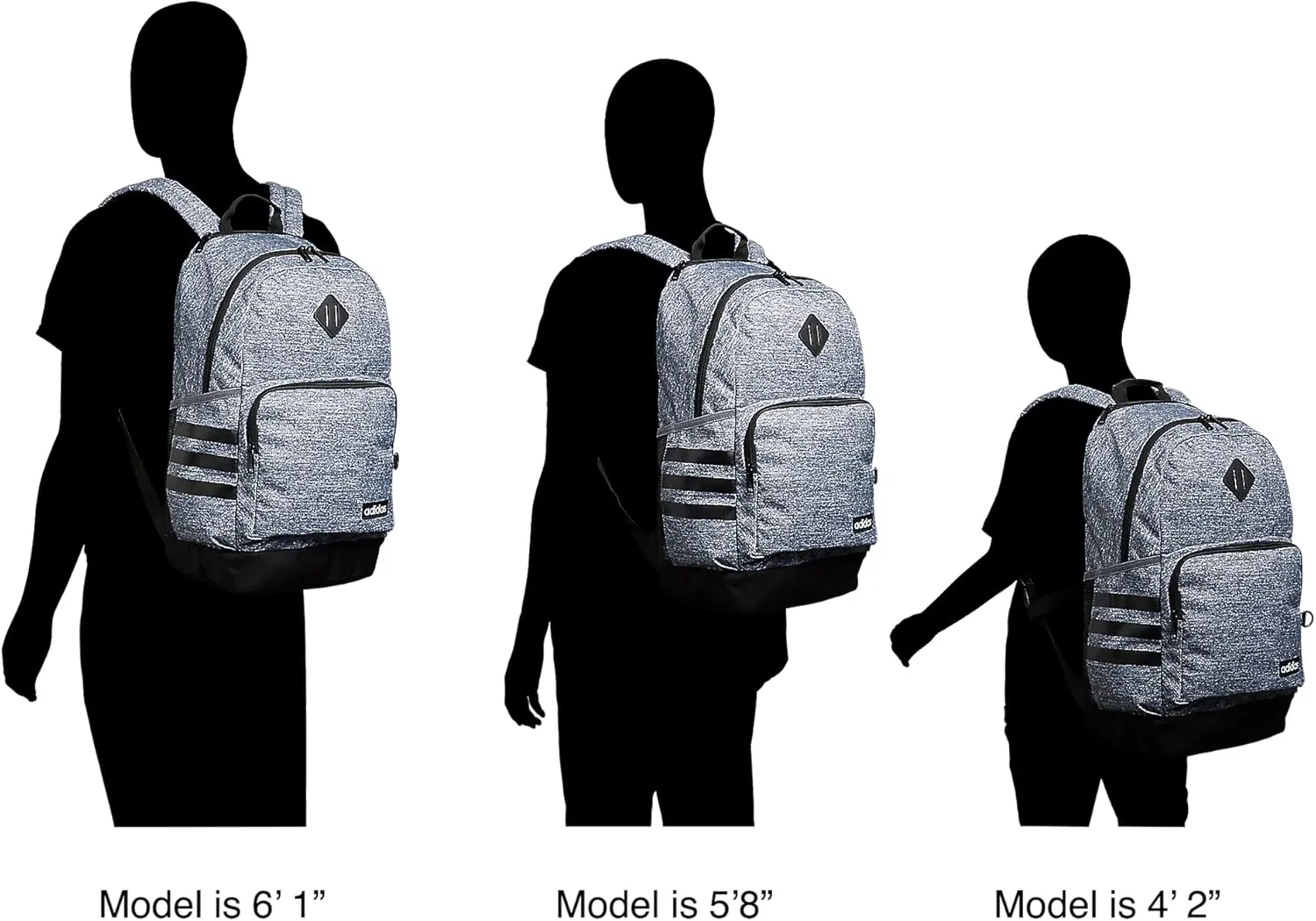 adidas Classic 3-Stripe Durable Backpack Student Athletic Sport Laptop Book Bag Discontinued, Mesa Brown/Black/White/4.0, One Size