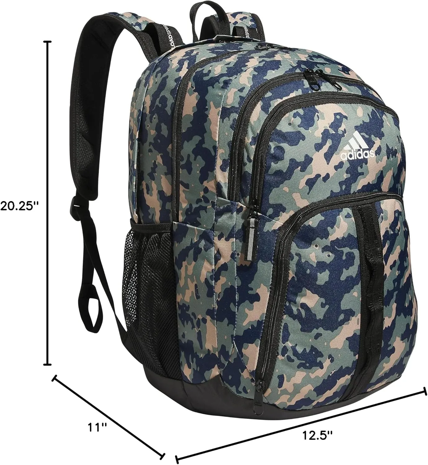adidas Prime 6 Backpack, Essential Camo Crew Navy-Silver Green/Black, One Size