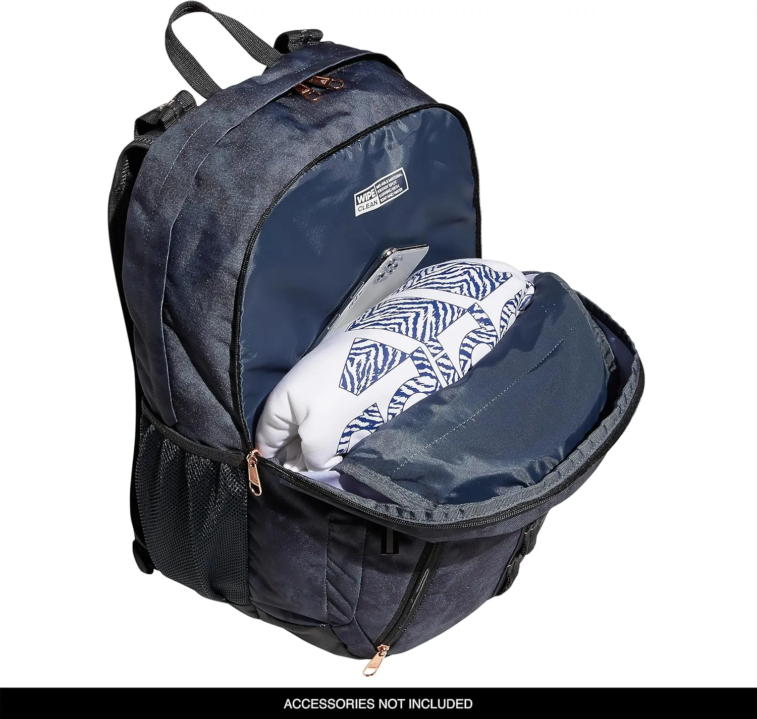 adidas Prime 6 Backpack, Stone Wash Carbon/Carbon Grey/Rose Gold, One Size