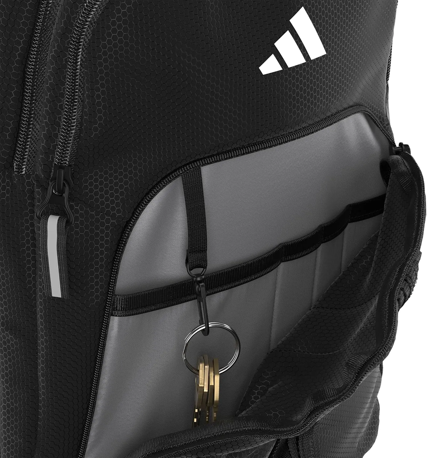 adidas Primetime Large Backpack for Women and Men, Big Bag with Laptop Sleeve, Black/White, One Size
