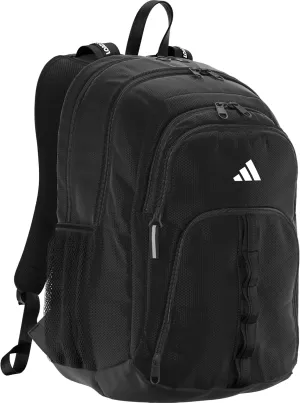 adidas Primetime Large Backpack for Women and Men, Big Bag with Laptop Sleeve, Black/White, One Size
