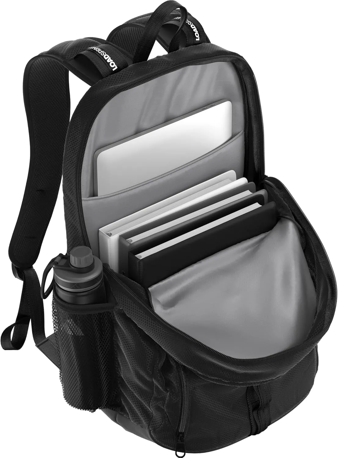adidas Primetime Large Backpack for Women and Men, Big Bag with Laptop Sleeve, Black/White, One Size