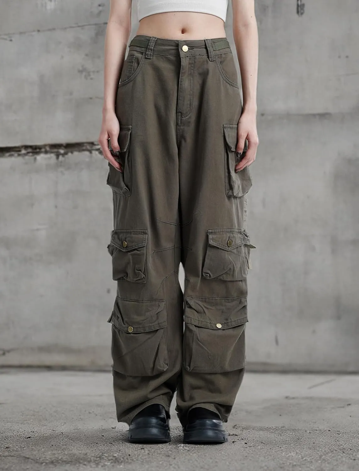 Aelfric Eden Cargo Pant Vintage Basic Loose Pants Multi-Pocket Wide Leg Casual Pants Streetwear Baggy Y2K Trendy Bottoms