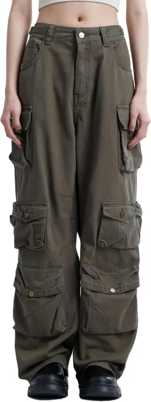 Aelfric Eden Cargo Pant Vintage Basic Loose Pants Multi-Pocket Wide Leg Casual Pants Streetwear Baggy Y2K Trendy Bottoms