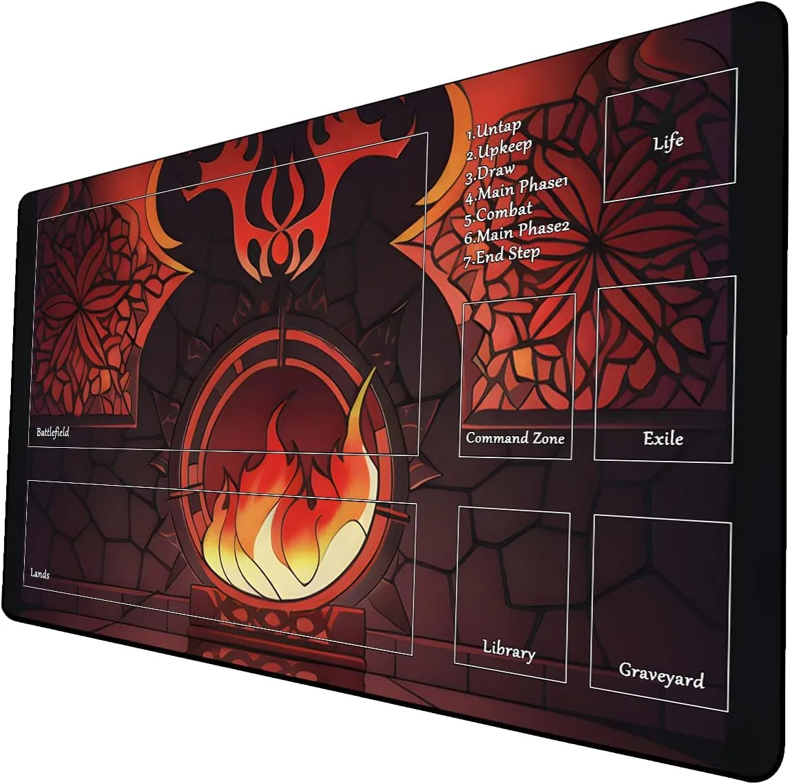 AI Painting TCG Playmat - MTG Trading Card Game Mat with Zone, 24x14 Inches Premium MTG Playmat - The Perfect Companion for Intense Card Battles - Fantasy Dark Vampire Lotus-046