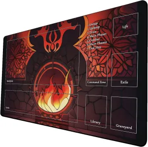 AI Painting TCG Playmat - MTG Trading Card Game Mat with Zone, 24x14 Inches Premium MTG Playmat - The Perfect Companion for Intense Card Battles - Fantasy Dark Vampire Lotus-046