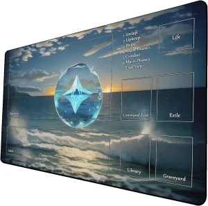 AI Painting TCG Playmat - MTG Trading Card Game Mat with Zone, 24x14 Inches Premium MTG Playmat - The Perfect Companion for Intense Card Battles - Fantasy Dark Vampire Lotus-075