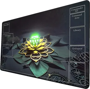 AI Painting TCG Playmat - MTG Trading Card Game Mat with Zone Layout, 24x14 Inches Premium MTG Play Mat - The Perfect Companion for Intense Card Battles - Fantasy Dark Skull Black Lotus 424A292