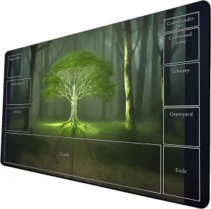 AI Painting TCG Playmat - MTG Trading Card Game Mat with Zone Layout, 24x14 Inches Premium MTG Play Mat - The Perfect Companion for Intense Card Battles - Fantasy Dark Skull Black Lotus 424A315