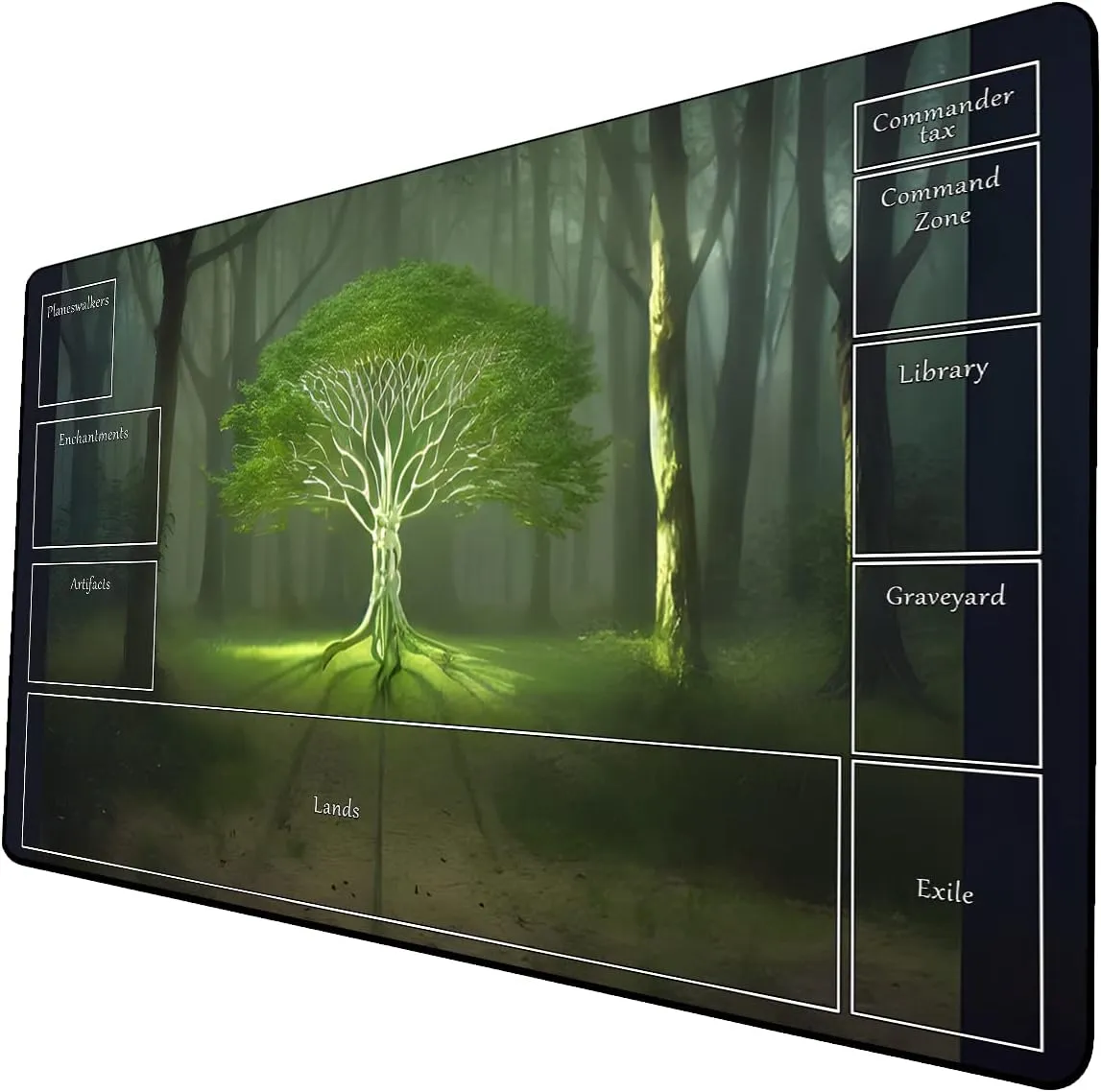 AI Painting TCG Playmat - MTG Trading Card Game Mat with Zone Layout, 24x14 Inches Premium MTG Play Mat - The Perfect Companion for Intense Card Battles - Fantasy Dark Skull Black Lotus 424A315