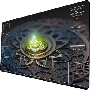 AI Painting TCG Playmat - MTG Trading Card Game Mat with Zone Layout, 24x14 Inches Premium MTG Play Mat - The Perfect Companion for Intense Card Battles - Fantasy Dark Skull Black Lotus 424A322