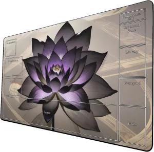 AI Painting TCG Playmat - MTG Trading Card Game Mat with Zone Layout, 24x14 Inches Premium MTG Play Mat - The Perfect Companion for Intense Card Battles - Fantasy Dark Skull Black Lotus 424A324