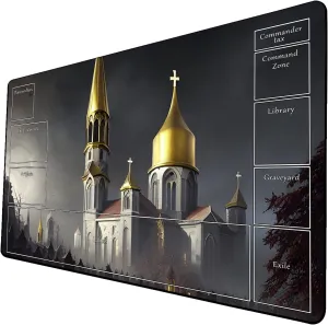 AI Painting TCG Playmat - MTG Trading Card Game Mat with Zone Layout, 24x14 Inches Premium MTG Play Mat - The Perfect Companion for Intense Card Battles - Fantasy Dark Skull Black Lotus 424A327