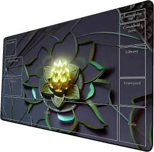 AI Painting TCG Playmat - MTG Trading Card Game Mat with Zone Layout, 24x14 Inches Premium MTG Play Mat - The Perfect Companion for Intense Card Battles - Fantasy Dark Skull Black Lotus 424A339