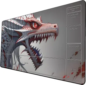 AI Painting TCG Playmat - MTG Trading Card Game Mat with Zone Layout, 24x14 Inches Premium MTG Play Mat - The Perfect Companion for Intense Card Battles - Fantasy Dark Skull Black Lotus 509A236