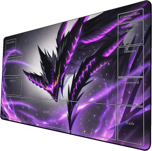 AI Painting TCG Playmat - MTG Trading Card Game Mat with Zone Layout, 24x14 Inches Premium MTG Play Mat - The Perfect Companion for Intense Card Battles - Fantasy Dark Skull Black Lotus 509A256