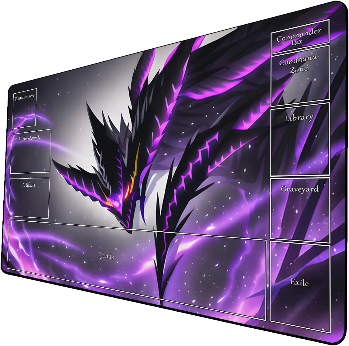 AI Painting TCG Playmat - MTG Trading Card Game Mat with Zone Layout, 24x14 Inches Premium MTG Play Mat - The Perfect Companion for Intense Card Battles - Fantasy Dark Skull Black Lotus 509A256