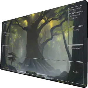 AI Painting TCG Playmat - MTG Trading Card Game Mat with Zone Layout, 24x14 Inches Premium MTG Play Mat - The Perfect Companion for Intense Card Battles - Fantasy Dark Skull Black Lotus 519A128