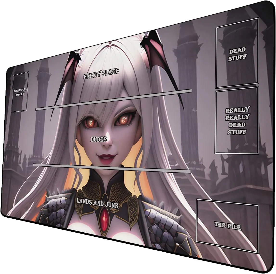 AI Painting TCG Playmat - MTG Trading Card Game Mat with Zones, 24x14 Inches Premium MTG Play Mat - The Perfect Companion for Intense Card Battles - Fantasy Dark Skull Black Lotus 123