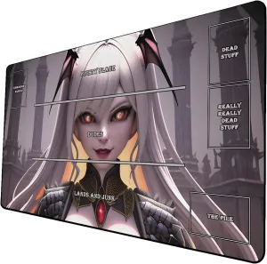AI Painting TCG Playmat - MTG Trading Card Game Mat with Zones, 24x14 Inches Premium MTG Play Mat - The Perfect Companion for Intense Card Battles - Fantasy Dark Skull Black Lotus 123