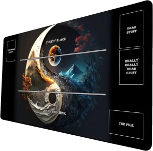 AI Painting TCG Playmat - MTG Trading Card Game Mat with Zones, 24x14 Inches Premium MTG Play Mat - The Perfect Companion for Intense Card Battles - Fantasy Dark Skull Black Lotus 264