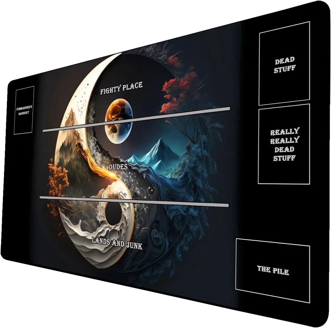 AI Painting TCG Playmat - MTG Trading Card Game Mat with Zones, 24x14 Inches Premium MTG Play Mat - The Perfect Companion for Intense Card Battles - Fantasy Dark Skull Black Lotus 264