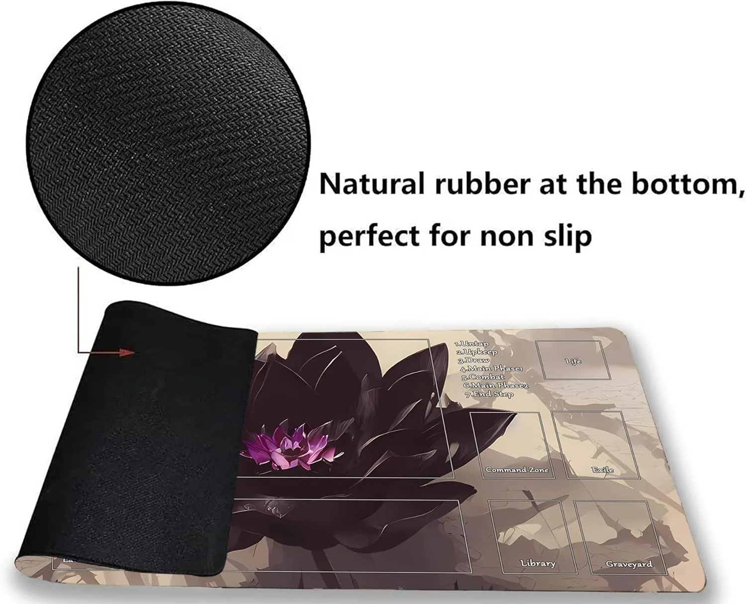 AI Painting TCG Playmat - MTG Trading Card Game Mat with Zones, 24x14 Inches Premium MTG Playmat - The Perfect Companion for Intense Card Battles - Fantasy Dark Vampire Lotus-030