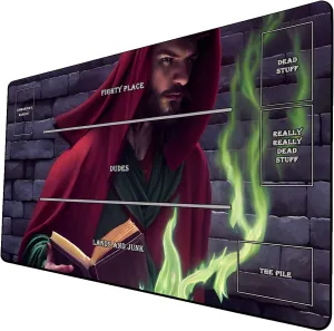 AI Painting TCG Playmat - MTG Trading Card Game Mat with Zones, 24x14 Inches Premium MTG Playmat - The Perfect Companion for Intense Card Battles - Fantasy Dark Vampire Lotus-049