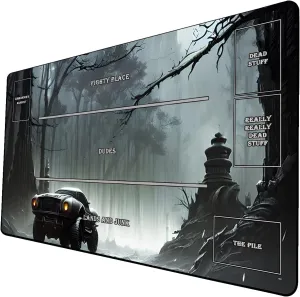 AI Painting TCG Playmat - MTG Trading Card Game Mat with Zones, 24x14 Inches Premium MTG Playmat - The Perfect Companion for Intense Card Battles - Fantasy Dark Vampire Lotus-050