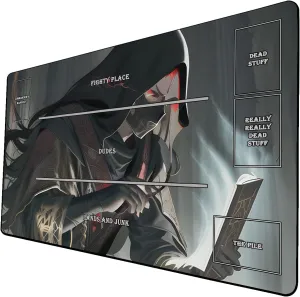 AI Painting TCG Playmat - MTG Trading Card Game Mat with Zones, 24x14 Inches Premium MTG Playmat - The Perfect Companion for Intense Card Battles - Fantasy Dark Vampire Lotus-070