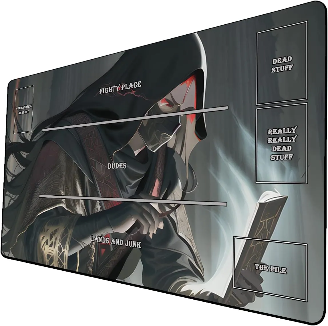 AI Painting TCG Playmat - MTG Trading Card Game Mat with Zones, 24x14 Inches Premium MTG Playmat - The Perfect Companion for Intense Card Battles - Fantasy Dark Vampire Lotus-070