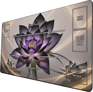 AI Painting TCG Playmat - MTG Trading Card Game Mat with Zones, 24x14 Inches Premium MTG Playmat - The Perfect Companion for Intense Card Battles - Fantasy Dark Vampire Lotus-071