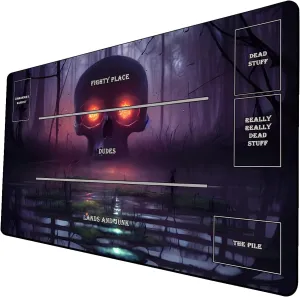 AI Painting TCG Playmat - MTG Trading Card Game Mat with Zones, 24x14 Inches Premium MTG Playmat - The Perfect Companion for Intense Card Battles - Fantasy Dark Vampire Lotus-072